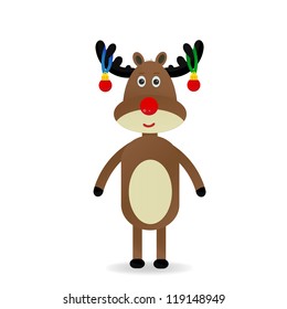 Christmas deer on a white background