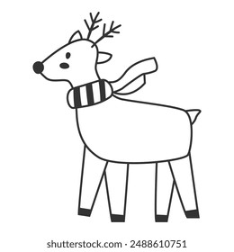 Christmas deer on white background