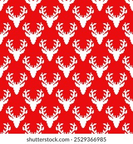 Christmas deer pattern illustration, vector, Christmas deer wallpaper, cross stitch pattern, high resolution, textile decoration, clothing, embroidery, Christmas festival
