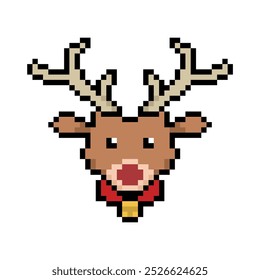 the christmas deer pixel art