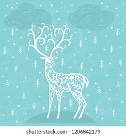 Christmas deer. Print Design