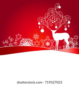 Christmas deer, red and white
