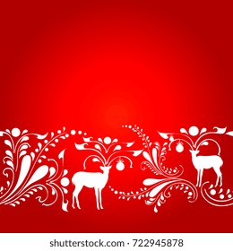 Christmas deer, red and white