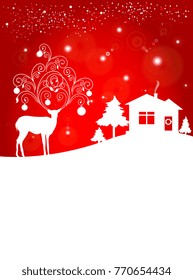 Christmas deer, red and white