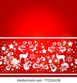 Christmas deer, red and white