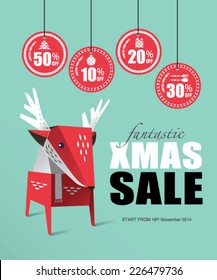 Christmas Deer with Sale tags