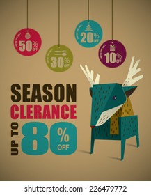 Christmas Deer with Sale tags