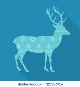 Venado de Navidad al estilo escandinavo - ilustración vectorial