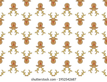 Christmas deer. Seamless background. For the design of gift paper.