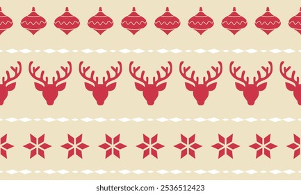 Christmas deer seamless pattern, can be used for fabric, textile, apparel, wrapping paper, cover, banner, interior decoration, abstract background.