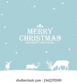 Christmas deer. A set of sketches of deer on a white background. Design element for greeting card Christmas and New Year. Vector illustration