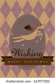 christmas deer sheep poster template vector/illustration/ layout design/ background/ greeting card