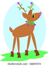 Christmas Deer with Shoes Vector