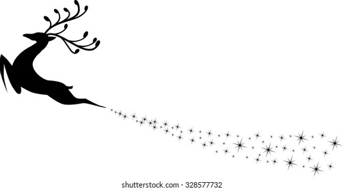 Christmas deer silhouette