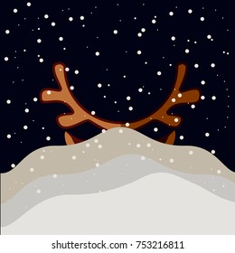 Christmas deer in the snow