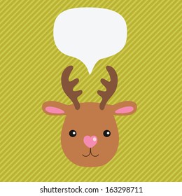 Christmas deer with speech bubble