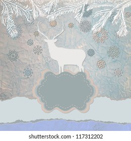 Christmas deer tempate card. And also includes EPS 8 vector