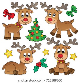 Christmas deer topic set 1 - eps10 vector illustration.