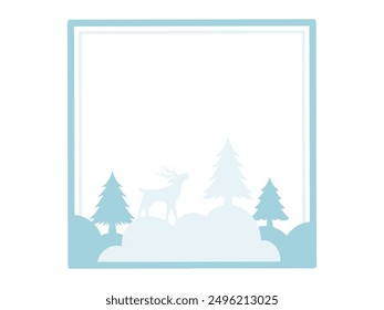 Christmas Deer Tree Frame Background