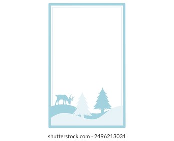 Christmas Deer Tree Frame Background