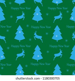 Christmas deer and tree seamless pattern. Fashion graphic background design. Modern stylish abstract texture. Colorful template for prints, textiles, wrapping, wallpaper, etc. Vector illustration.