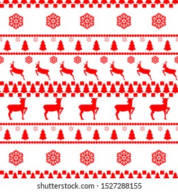 Christmas deer and tree seamless pattern. Fashion graphic background design. Modern stylish abstract texture. Colorful template for prints, textiles, wrapping, wallpaper. illustration.