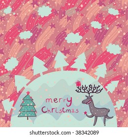 Venado de Navidad con nevada