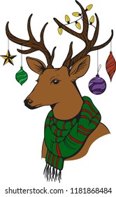 Christmas DEER vector