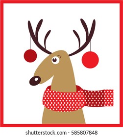 Christmas deer vector