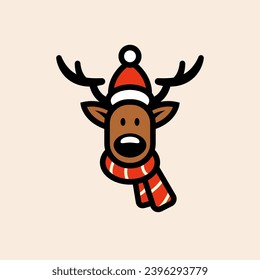 Christmas Deer Vector Art Illustration on Isolated Object. Christmas Vector Illustration. Christmas Vector Theme Illustration. Christmas Theme Vector Illustration.