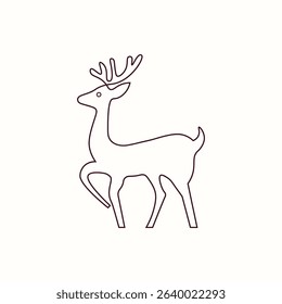 Christmas deer vector art illustration