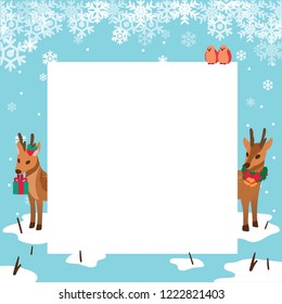 christmas deer / vector / cartoon