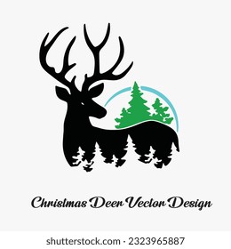 Diseño del vector de venado de Navidad - Abrace el espíritu festivo con este encantador diseño vectorial de ciervo de Navidad. 