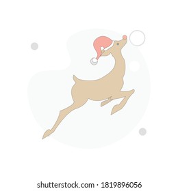 christmas de ciervo vector ilustración plana sobre fondo blanco