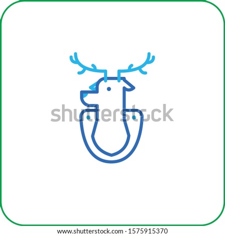 Christmas deer vector icon illsutration
