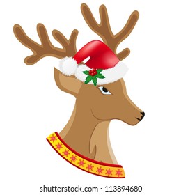 christmas deer vector illustration isolated on white background