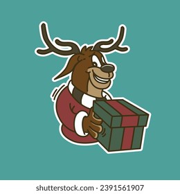 Christmas deer vector, making it the perfect character for festive cheer in your designs or products.