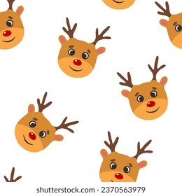 Christmas deer vector seamless pattern, Christmas pattern, print, background, wallpaper, textile, fabric