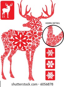 Christmas deer via 3 different snowflake