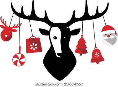Weihnachtshirsche, mit etwas, cooler Stil