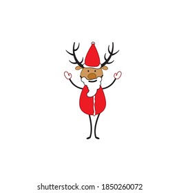 Weihnachtswildhirsche, die. Frohe Weihnachten. - Vektorgrafik