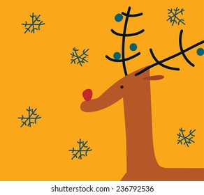 Christmas deer yellow