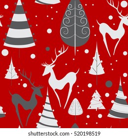 Christmas deers. seamless pattern