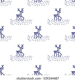 Christmas deers. seamless pattern