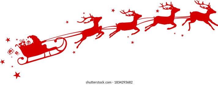 CHRISTMAS deers sleigh santa claus vector 