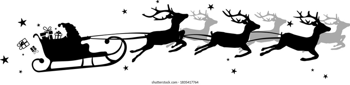 CHRISTMAS deers sleigh santa claus vector 