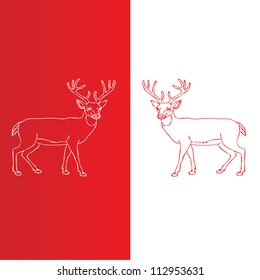 Christmas Deers.vector.eps10