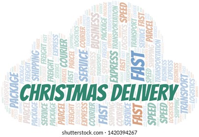 Christmas Delivery word cloud. Wordcloud made with text only.