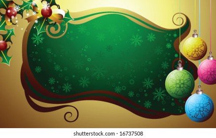 Christmas Design Background and Frame with Ball