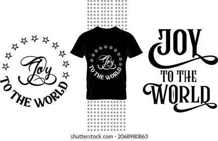 Christmas design bundle round ornament. Joy to the world vector.